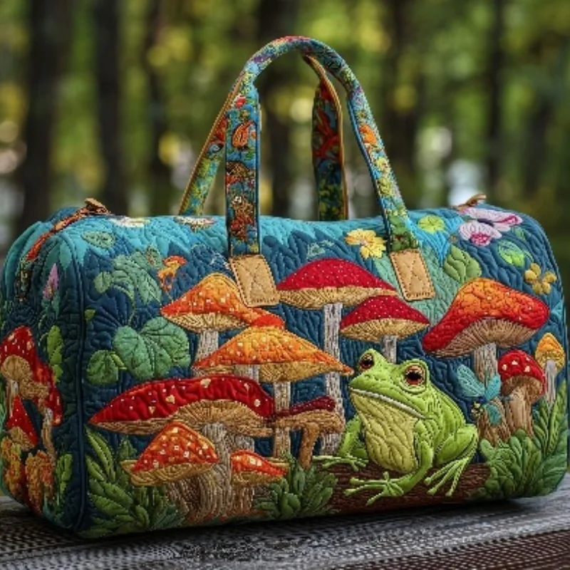 

2026Hippie Nature Quilted Duffle Bag Vantage Boho Travel Tote HandBag Men Women Outdoor Weekender Bags