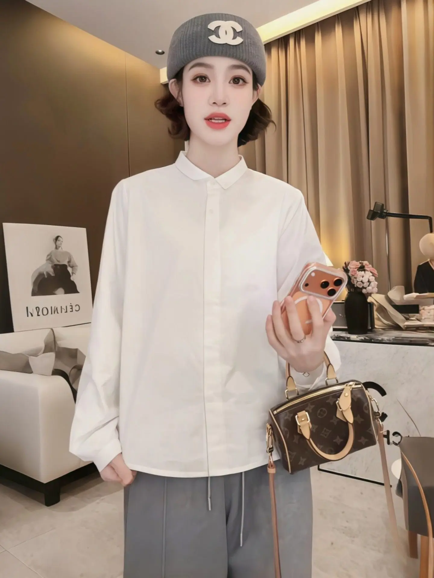 

Повседневная однотонная женская рубашка с длинным рукавом на пуговицах, стандартный крой, весенняя новинка, модный тренд