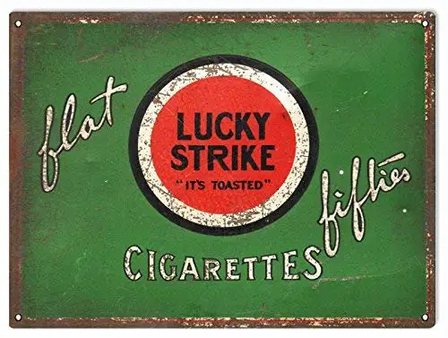 Metall Zinn Zeichen Lucky Strike Zigaretten Rauch Tabak Pub Outdoor Bar Retro Poster Home Küche Restaurant Wand Dekor Zeichen