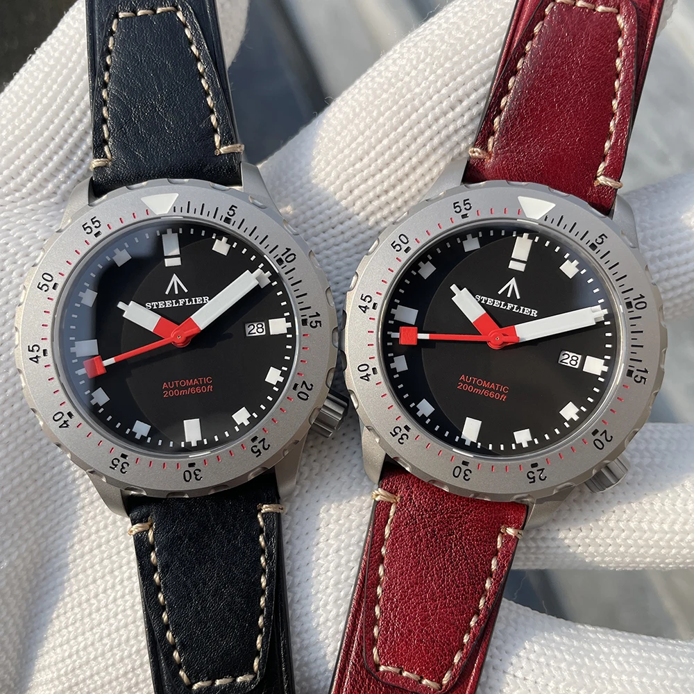 SF752 STEELFLIER NH35 Movement Luxury Mechanical Wristwatch Steel Bezel Sapphire Crystal 20Bar Waterproof Luminous Dive Watch