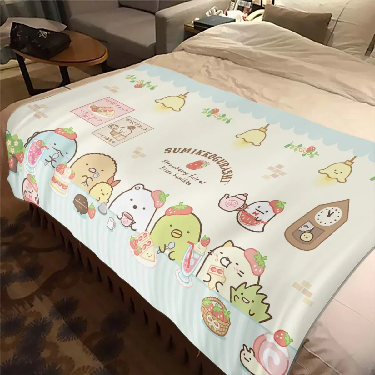 Sumikko Gurashi Cartoon Flannel Throw Blanket Ultra Soft Thin Blanket Living Room Bedroom Sofa Covers Office Warm Blanket