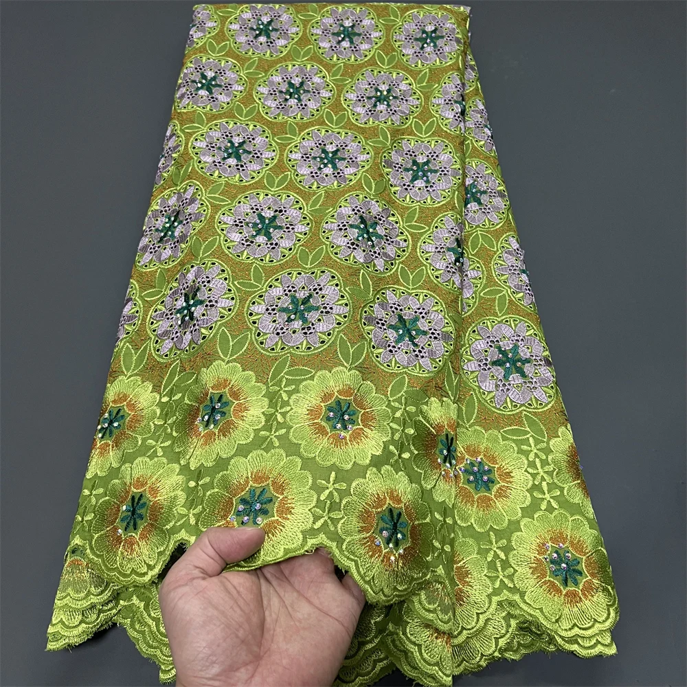 

Tulle Lace Fabric for Sewing Dress, Damask Cotton, High Quality, Pure Embroidery, Wedding Party, Nigerian, 5Yard, 2025, PS086