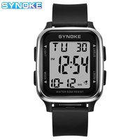 SYNOKE Watch Outdoor Sports Multifunctional Waterproof Shock Resistant Large Screen Display Luminous LED Digital Watch For Men