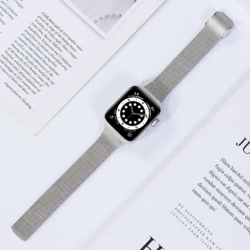 Slim Strap For Apple Watch Band 44mm 40mm 45mm 41mm 38mm 42mm Watchband Meatl Bracelet For iWatch Series 12 11 3 4 5 6 se 7 Band
