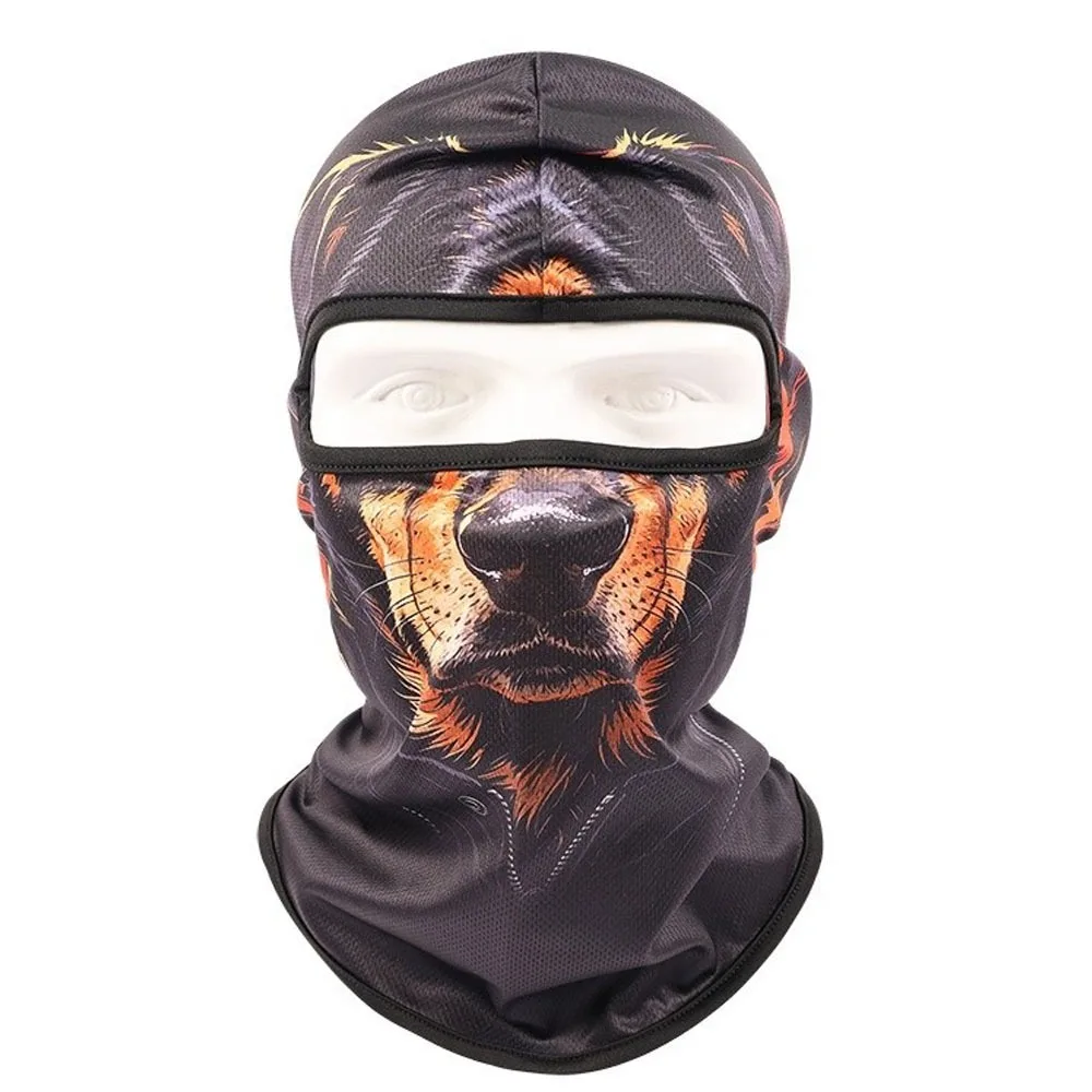 3D Printed Animal Pattern Funny Ski Mask Full Coverage Breathable Eye Hole Balaclava Face Mask Windproof Sweat Absorbent
