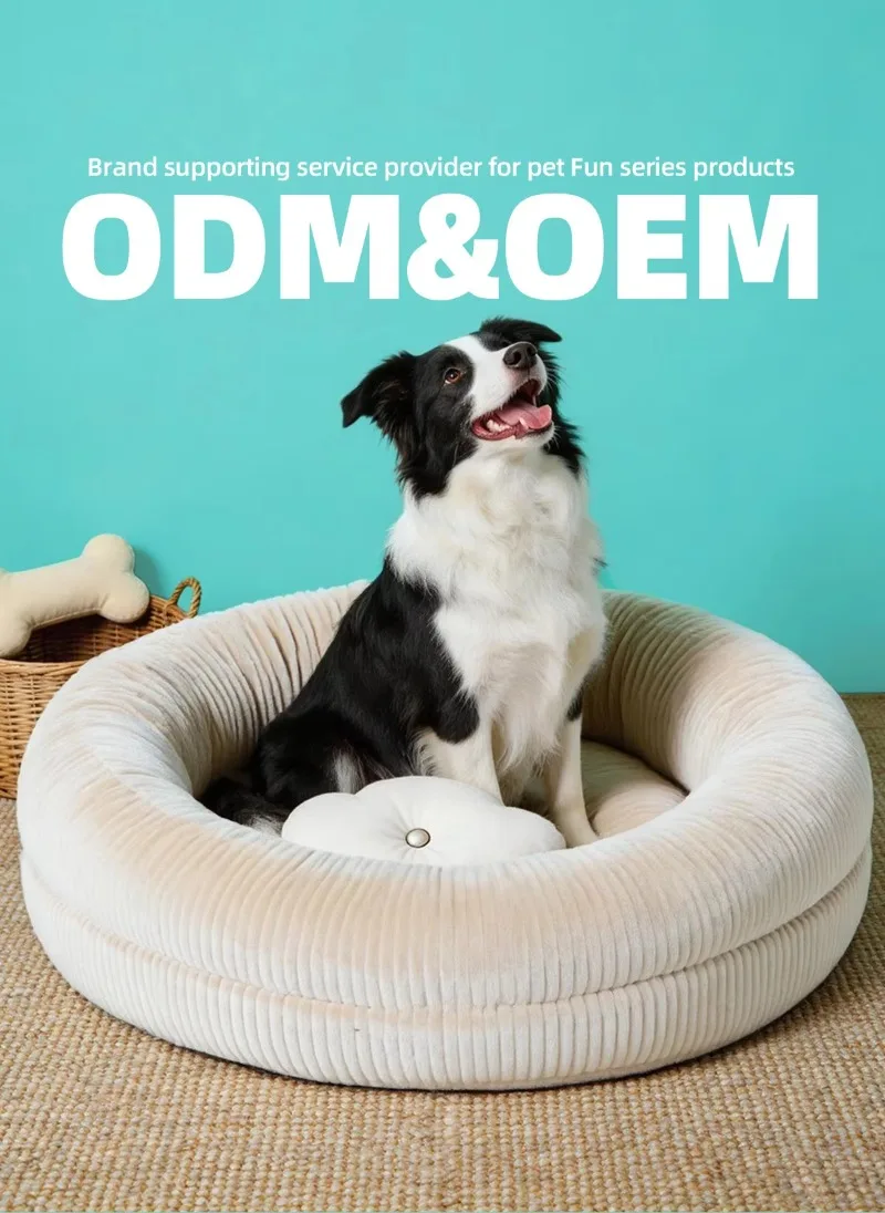 Wholesale Upholstered Dog Bed Sponge Foam Pet Sofa Bed with PP Cotton Padded Cushions