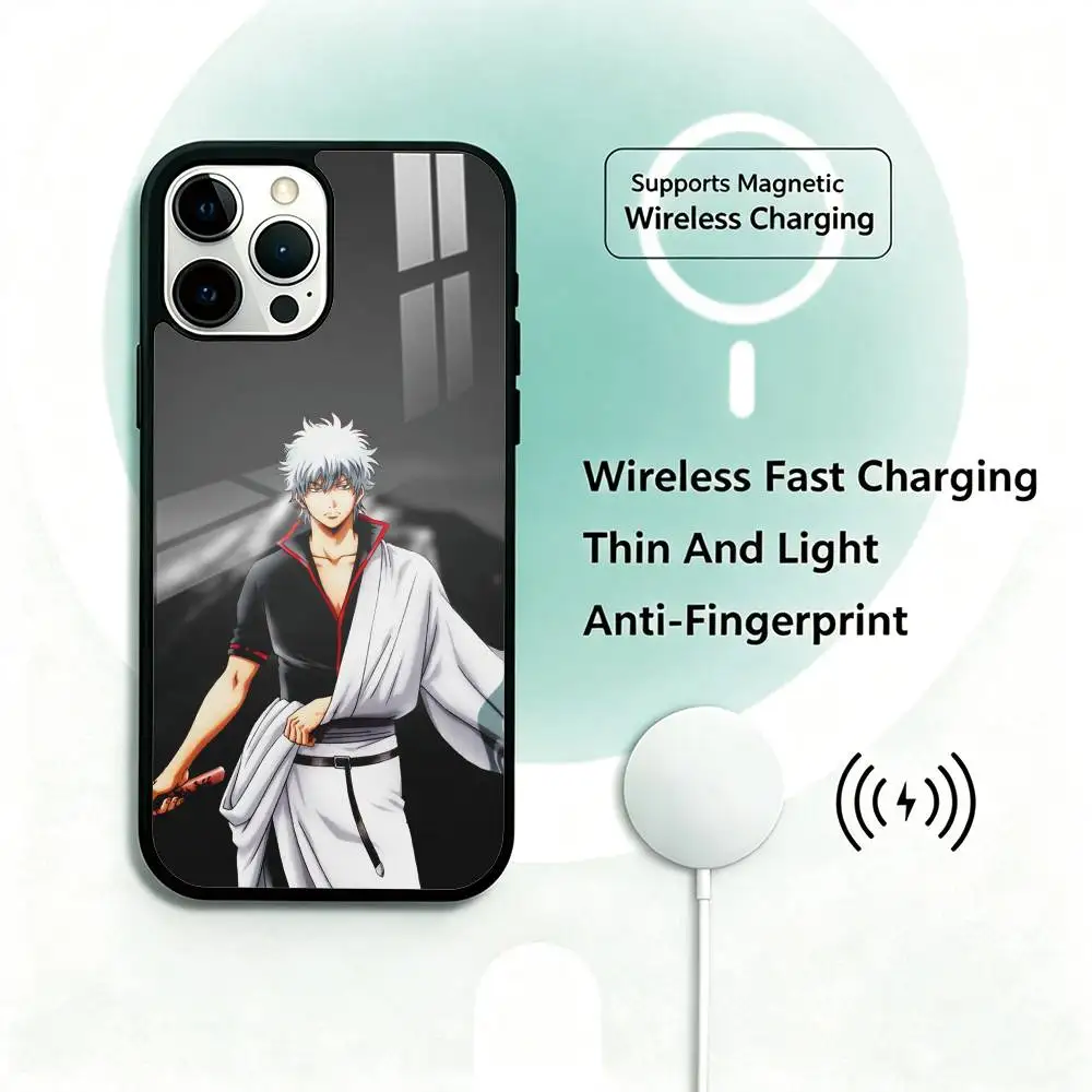 Gintama Gintoki Sakata Phone Case For iPhone17,16,15,14,13,12,11 Plus,Pro Magnetic Supports Magnetic Wireless Charging