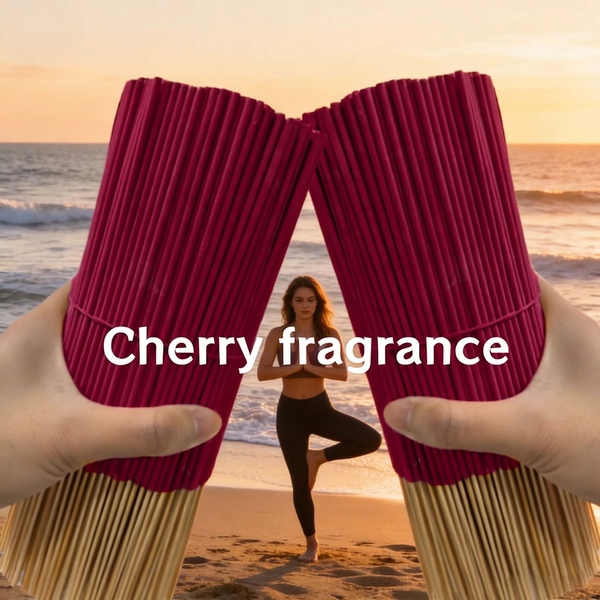 22/37/82/137 Handmade Bamboo Incense Sticks |   & Cherry-Scented, Long-Lasting Fragrance, Safe and Non-Irritating, Perfect for Fishing, Gardens, Porches, Travel, Etc. - Feather-Free, Indoor and Outdoor Yoga and Meditation Decoration, Holiday Gift.