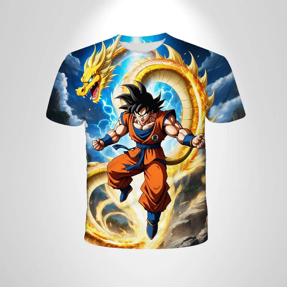 Camiseta de Dragon Ball Z Goku para niños, camiseta de Anime CosPlayi, camiseta de Super Saiyan para hombre, ropa naranja transpirable para hombre, regalo