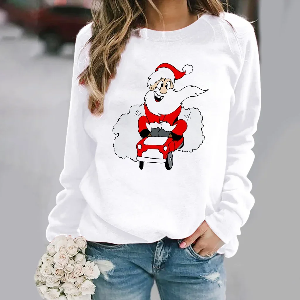 Christmas Women\'s Hoodie Fashion Christmas Print Printed Cartoon Hoodie Streetwear Women  Sweatshirt  Clothes  Sweatshirts