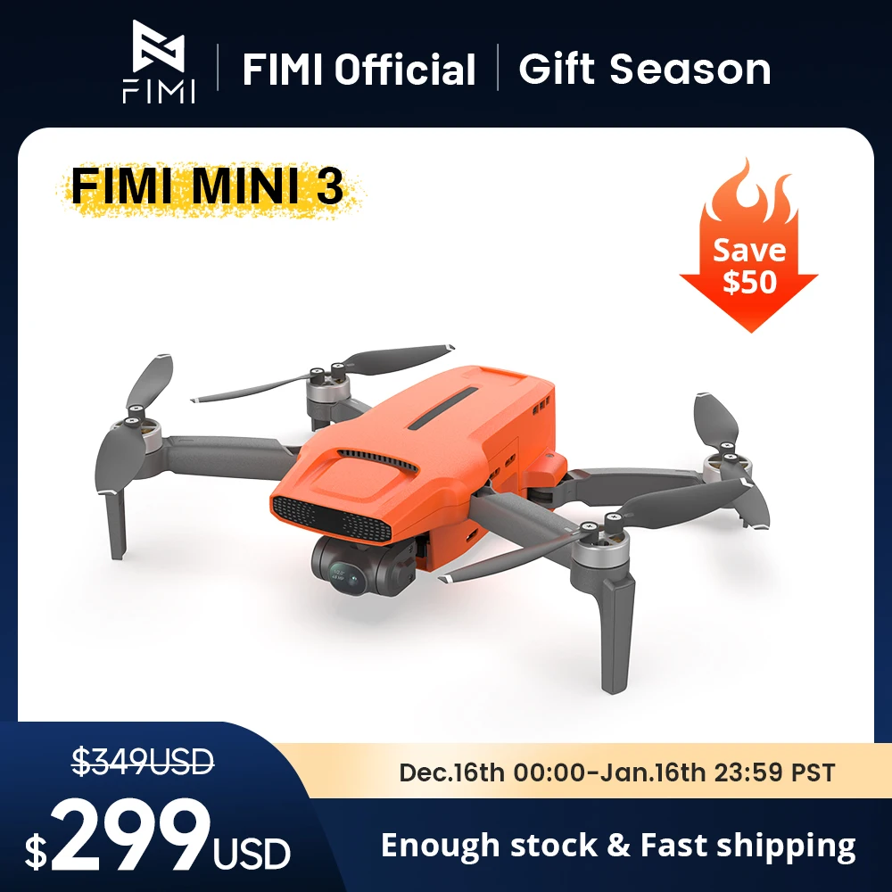 طائرة بدون طيار FIMI MINI 3 جديدة 4K 60fps AI Super Night Video نطاق 9 كجم 3 محاور Gimbal 249g تصميم خفيف للغاية تتبع ذكي طائرة صغيرة احترافية بدون طيار