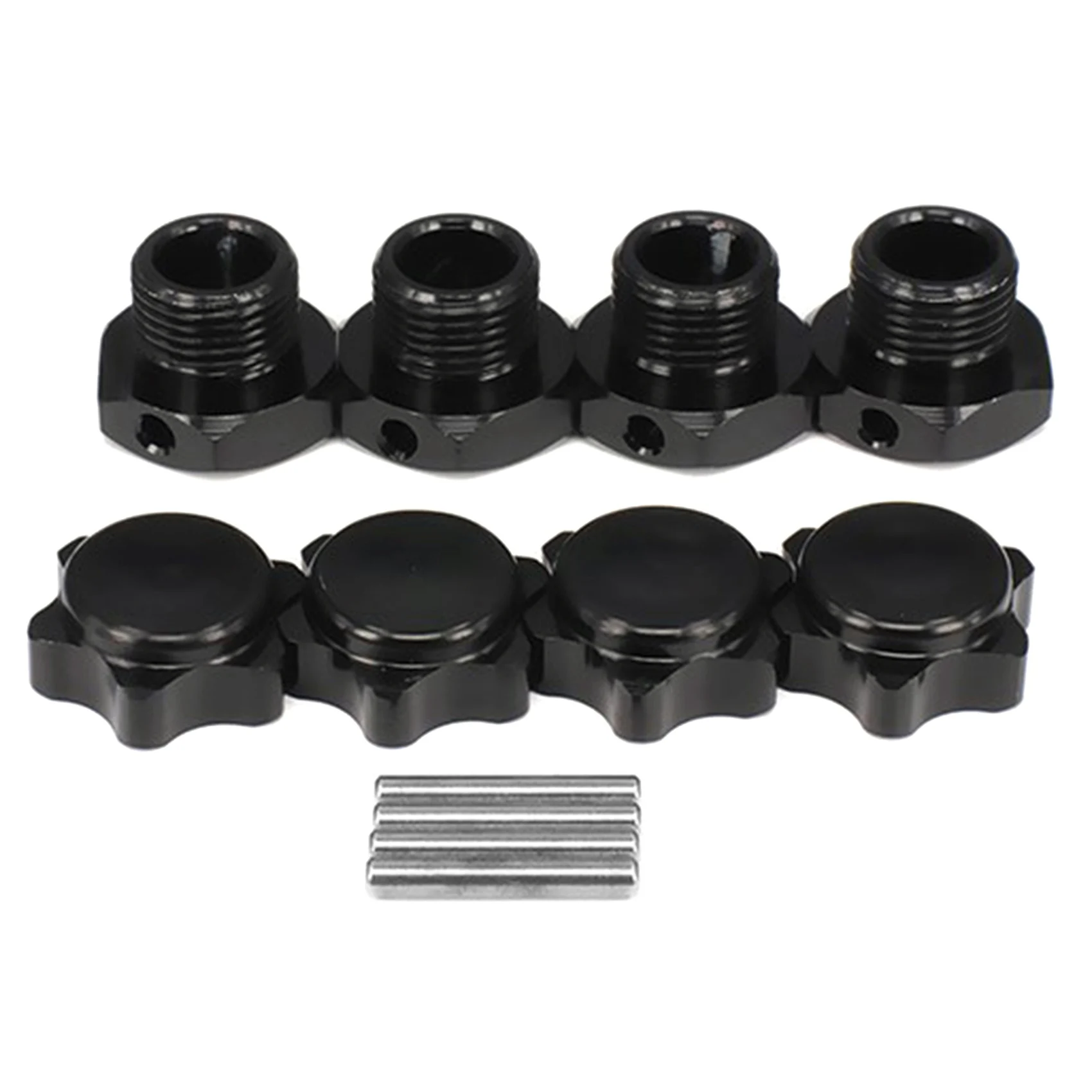 4PCS/Set 1/8 RC Model Car 17MM Metal Coupling with Dust Cap for HPI HSP 94762 9408 1/8 RC Car Parts Black