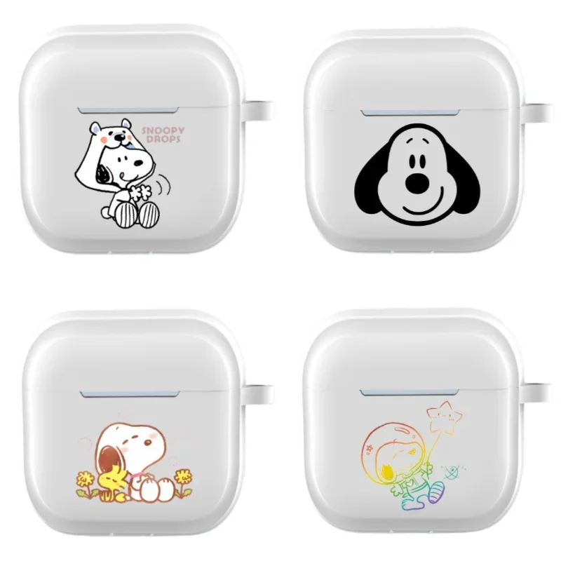 Snoopy Cartoon Cute AirPods Pro Protective Case Wireless Earphone Case Anti-fall Soft Silicone Headphone Cover AirPods 4