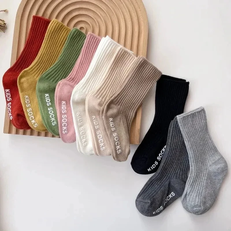 

3Pairs/Lot Baby Socks Boys Girls Cotton Stripe Soft Sock Kids Toddler Non-Slip Rubber Grips Floor Socken For 0-3 Years