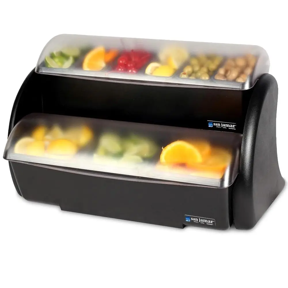 

Многоярусный контейнер для приправ с крышками, пластиковый, 9 секций, черный, для кухни, бара и ресторанов