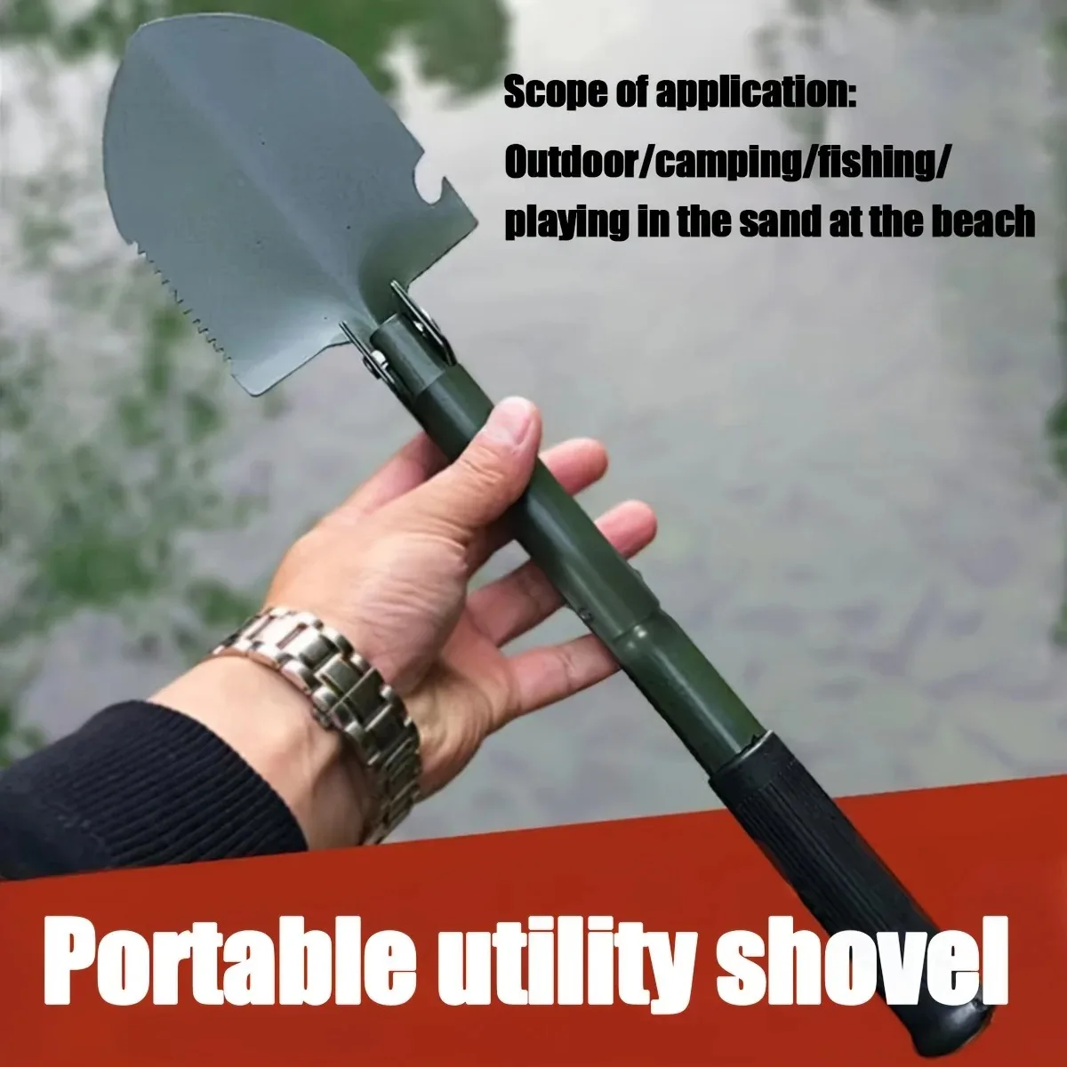 1PC Outdoor Multifunctional Folding Shovel, Mini Military Shovel,Vehicle Camping Fishing Shovel,Outdoor Gifts for Men.