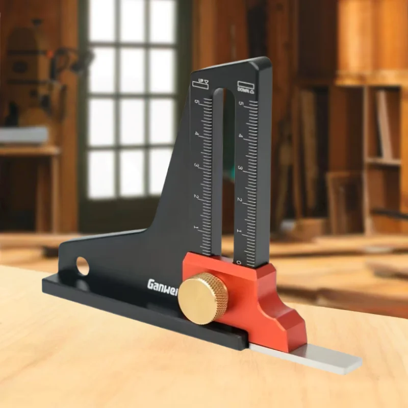 

Измеритель глубины установки для деревообработки — прецизионный измеритель регулируемой высоты 0–50 мм — алюминиевый штангенциркуль с двойной шкалой