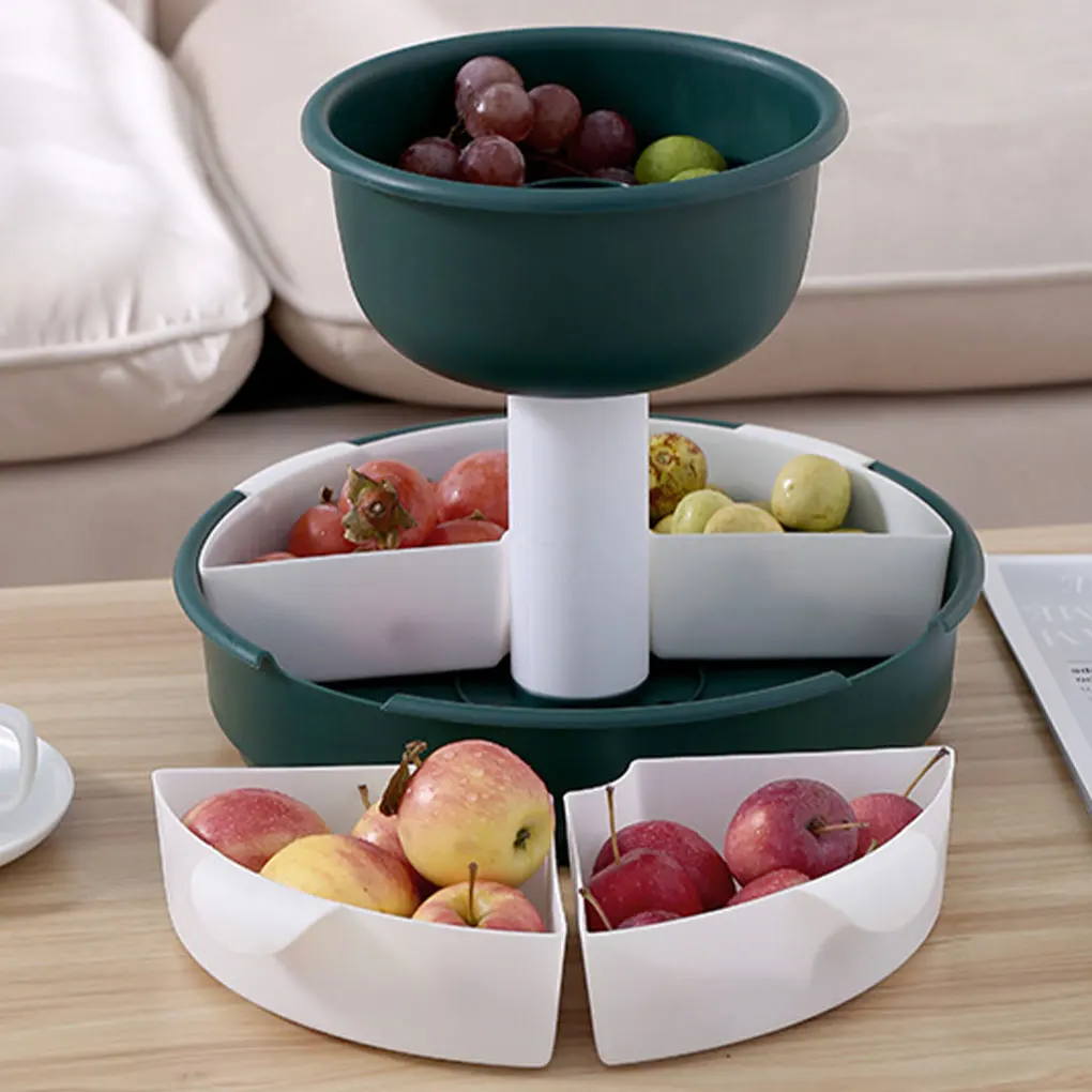 

Rotating Plate Hot Pot Platter Organizer Double-layer Allowing For Freedom In Hot Pot Storage.