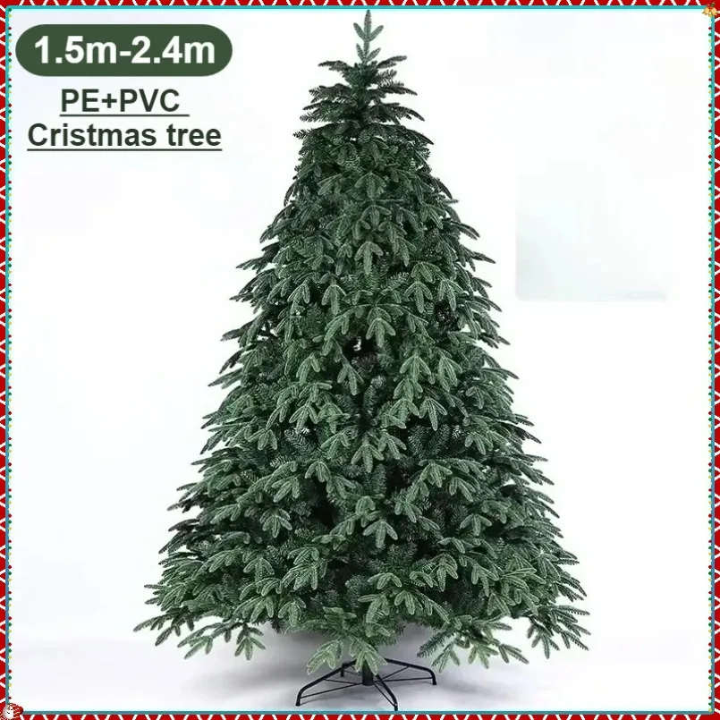 

Artificial Christmas Tree PE+PCV Encryption Material Luxury Green Large Christmas Tree 150cm To 240cm Christmas Home Decoration