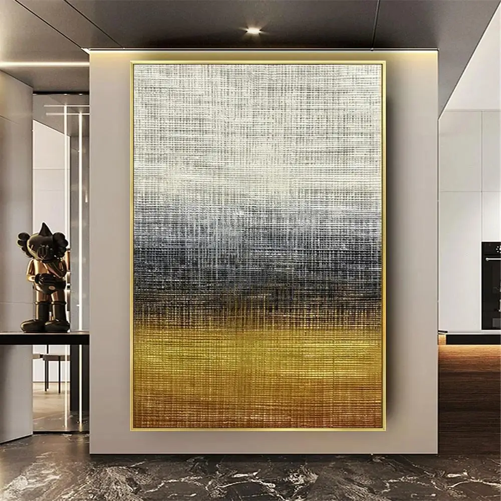 Handgemalte Abstrakte Ölgemälde auf Leinwand Moderne Wandkunst für Wohnzimmer Linien-Panel Palette Wohnungsdekoration