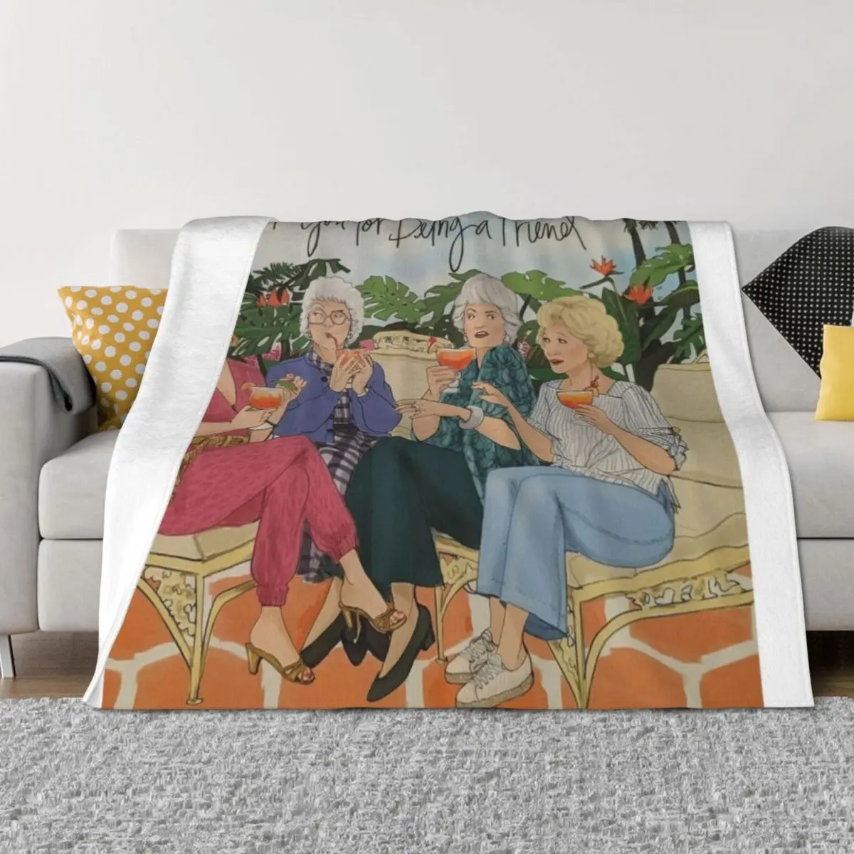 

Thank You For Being a Friends Golden Girls Throw Blanket Extra Large Throw valentine gift ideas halloween Polar Blankets