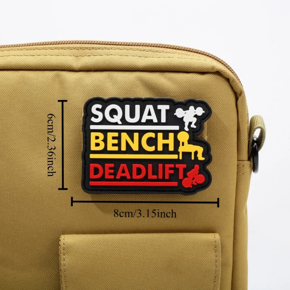 Barbell Fitness Squat Bench Press PVC Patch Soft Rubber Hook and Loop SQUAT BENCH DEADLIFT Night Light Patchwork