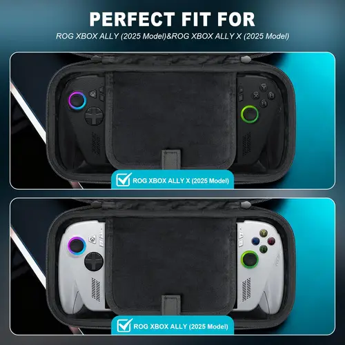 Imagen 2 del producto Estuche de transporte de gran capacidad para ASUS ROG XBOX ALLY X 2025, bolsa de almacenamiento de viaje dura de EVA portátil para accesorios ROG Xbox Ally X