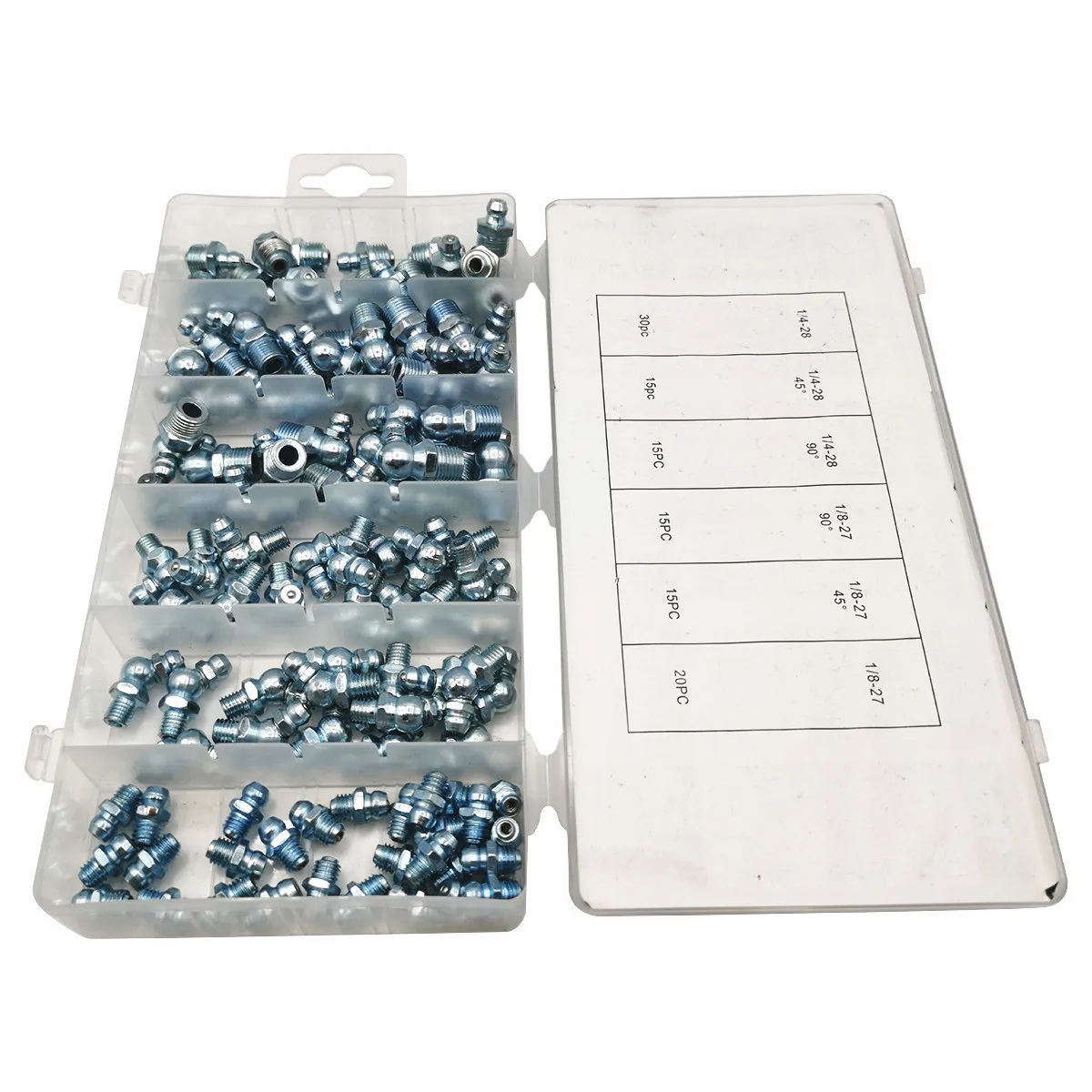 

110PC butter nozzle British 45 degree 90 degree bend oil nozzle flat gun head pointed gun head butter gun accessory box