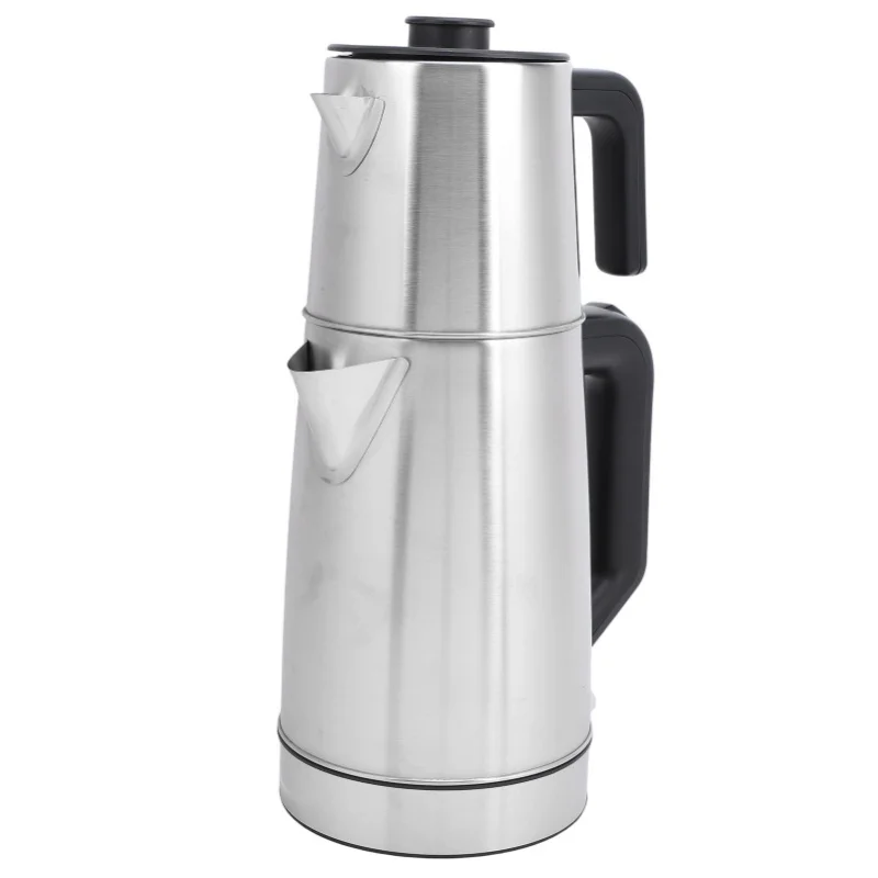 2000W Electric Turkish Tea Maker Boil Dry Prevention Temperature Display Stainless Steel 0.8L 2.0L Dual Pot Tea Maker 220V