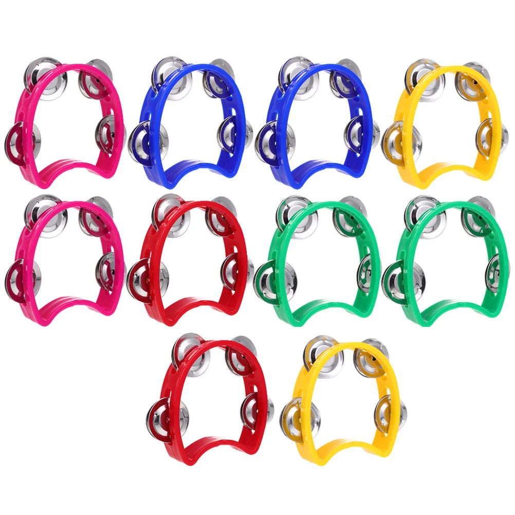 10 قطعة يده الدف الاطفال الموسيقى إيقاع اللعب أورف أدوات قرع الأطفال Handbell الدعائم الطرف مهرجان الديكور