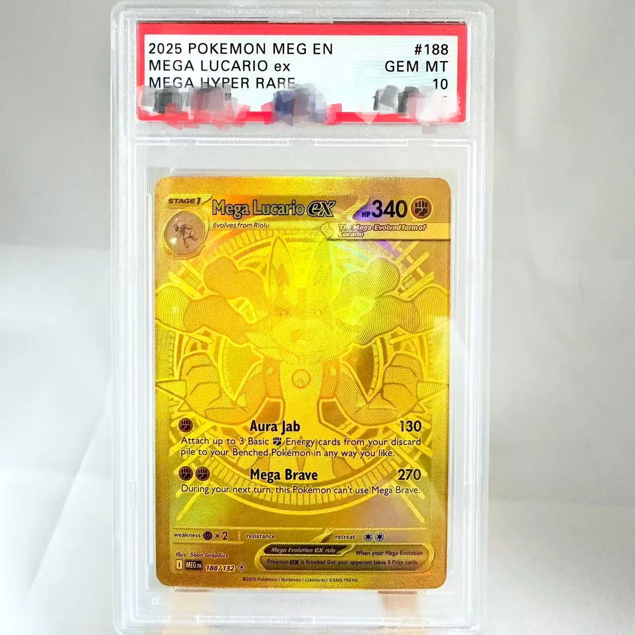 

Коллекционная карта PTCG (DIY) Mega Люкарё (Ex) — Гардевир, Чаризард, Венусавр, Латиас (копия, классическая версия, аниме)