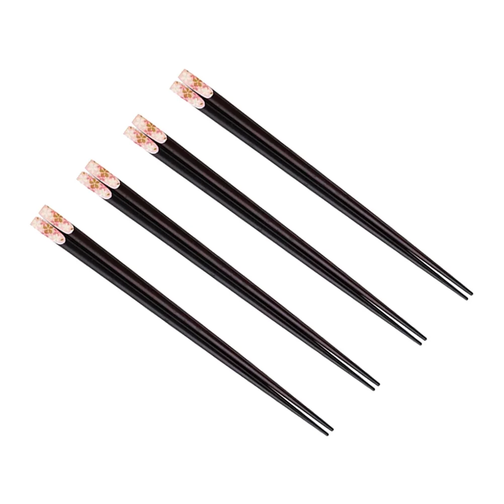 

Anti-slip Wooden Chopsticks 4 Pairs Reusable Home Tableware Japanese Style Lightweight Eco-friendly Storage