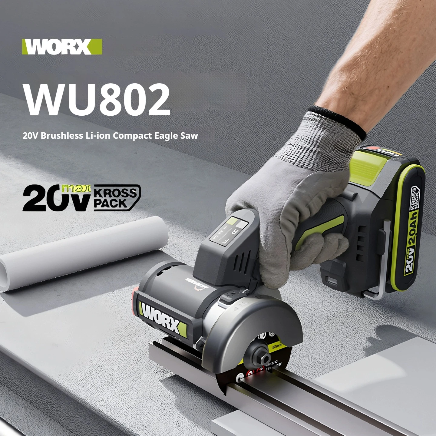 Work WORX Wu802 20V 76mm Brushless Compact Multi Cutter and Mini Angle