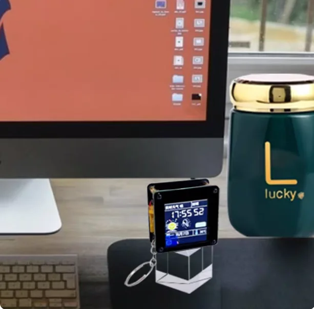 ESP32-C3 Witout Battery Desktop Ornament with 1.44-inch LCD Display, Portable Pendant, LVGL Astronaut UI, ST7735 Driver - view 5