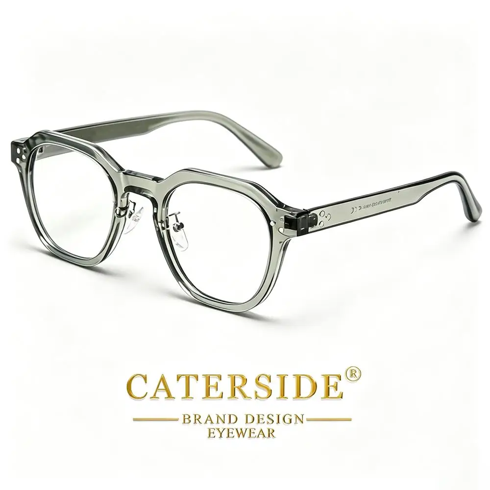 CATERSIDE Retro Herren Eckige Flache Leichte Brille Hochwertige Tr-90 Brillengestelle Damen Outdoor Business Festival Geschenkbrille – Detail 8