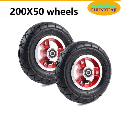 Rueda de inflado de 8 pulgadas, tubo interior de neumático exterior de 200x50 con cubo de aleación para piezas de patinete eléctrico para adultos KUGOO S1 S3