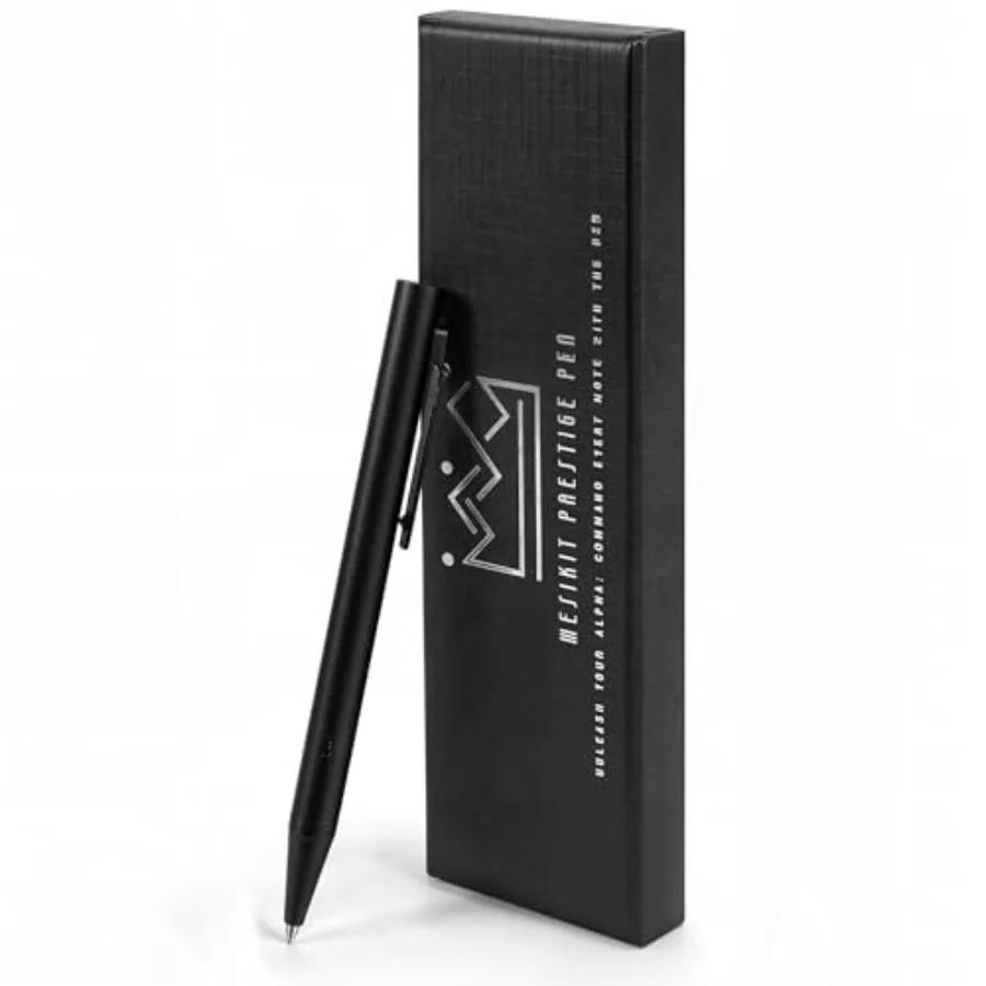 

Titanium Bolt Action Pen Refillable Fine Tip 0.5mm Ballpoint Matte Black Sandblasted Finish Durable EDC Writing Pen with Pocket