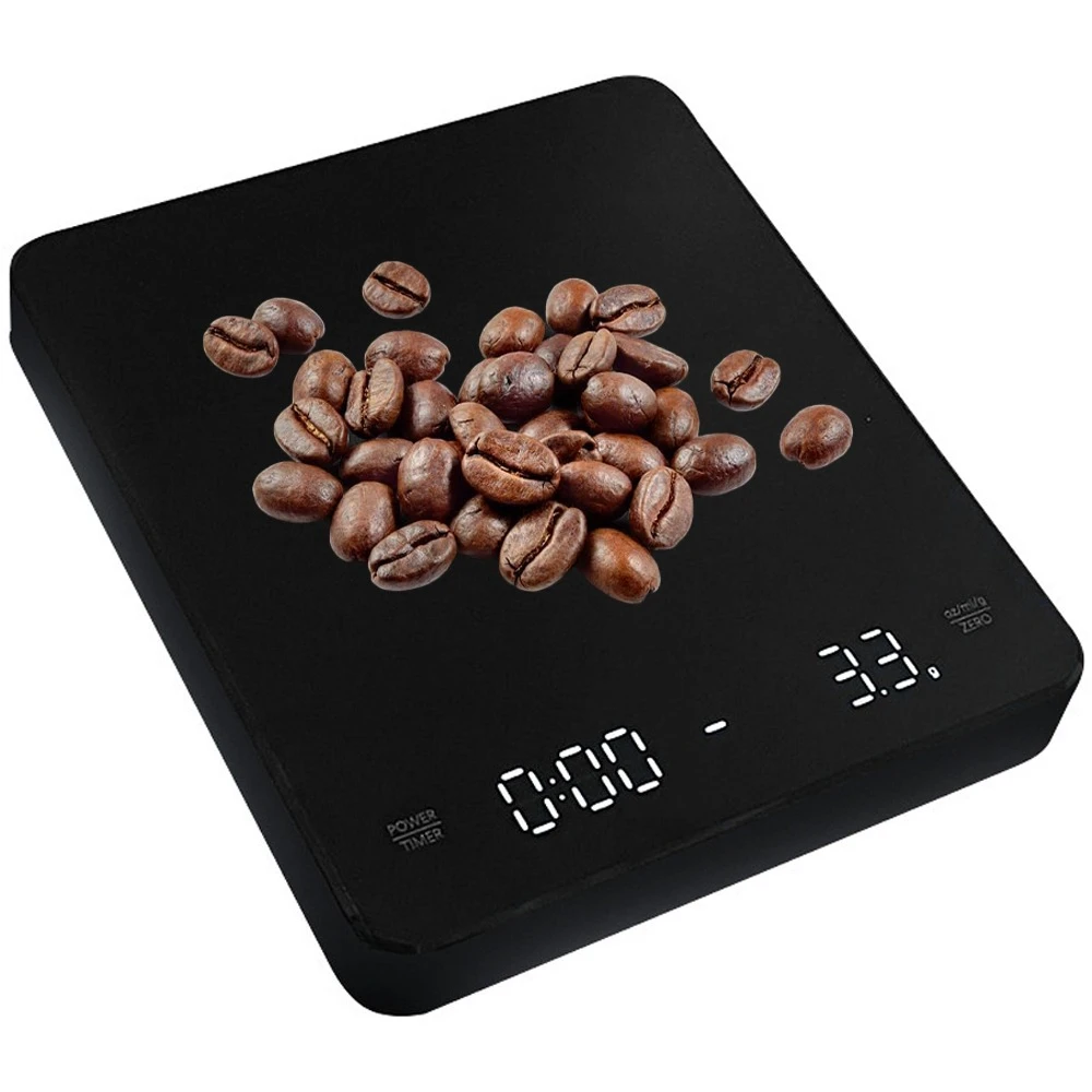 

Digital Coffee Scale 3 Kg/0.1 G USB Rechargeable Accurately Weighs Espresso Multi-functional Kitchen Scale with LED Display