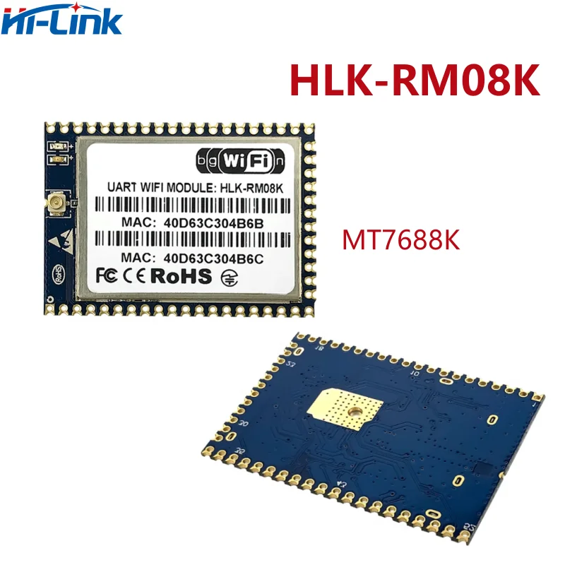 Módulo roteador sem fio com porta serial, Ethernet Smart Control, Wireless & IoT, HLK-RM08K, HLK-RM08K