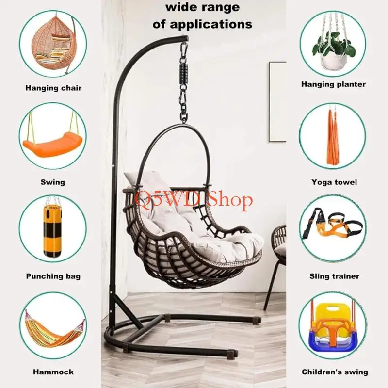 Q5WD Professional Durable Swing Chair Hanging Set Stainless Spring Buckles Safety Rope For Outdoor Garden Hammocks 300KG Load