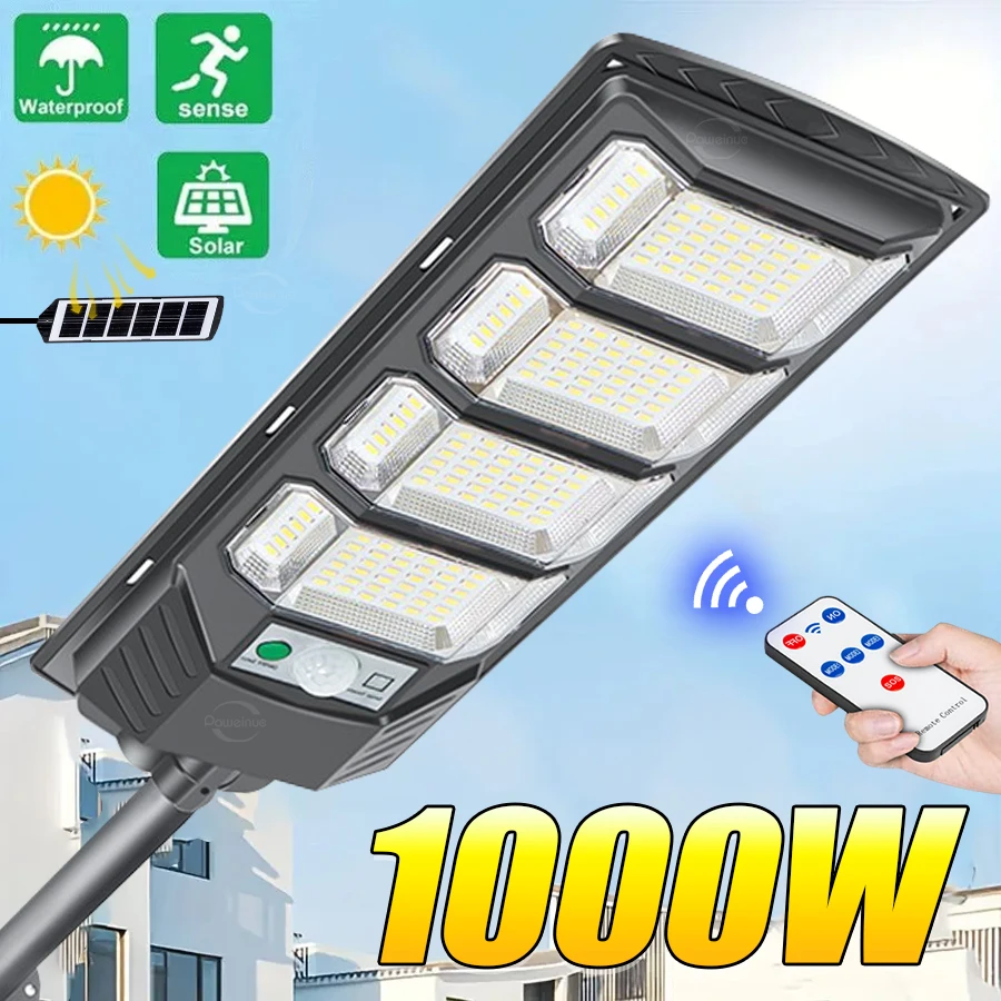 1000W Super Powerful Solar Light Outdoor High Power Solar LED Lamp 20000LM Outdoor Wall Light IP65 Waterproof Garden Street Lamp