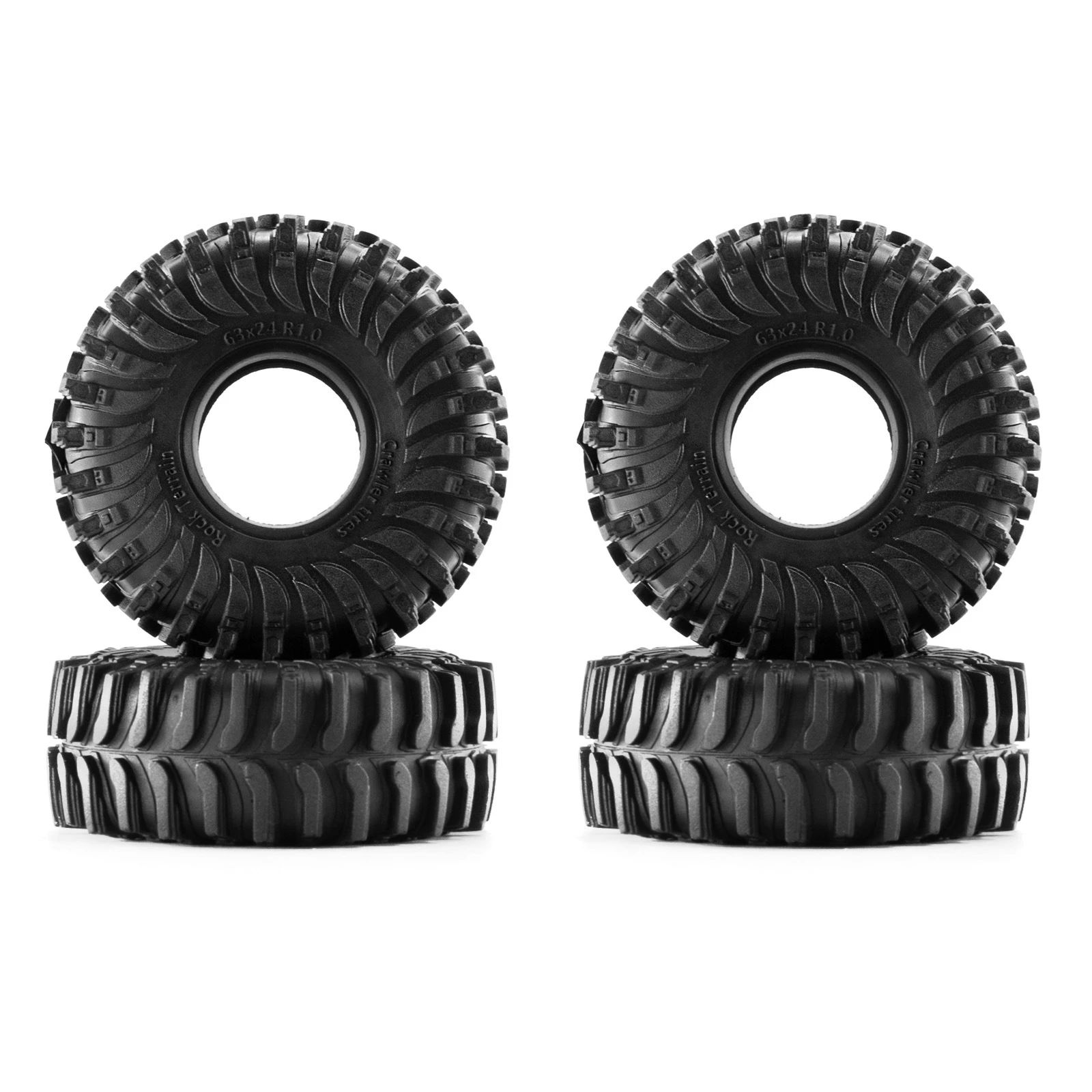 4PCS 1.0 Inch Soft Rubber RC Crawler Tires Tyre Skin All Terrain Rock Off Road Upgrade Parts For 1/18 Traxxas TRX4M 1/24 Axial S