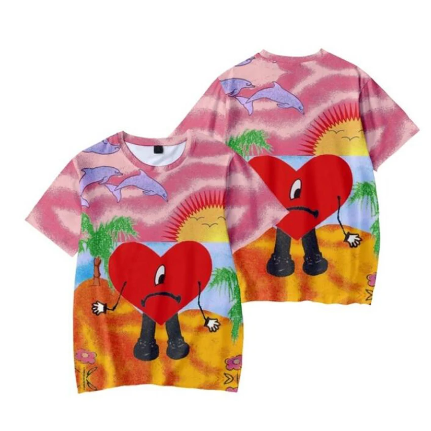 Camiseta de Bad Bunny Un Verano Sin Ti 3D para mujer, hombre y niño, camiseta divertida de manga corta a la moda de Verano, camisetas gráficas Kawaii, ropa de calle