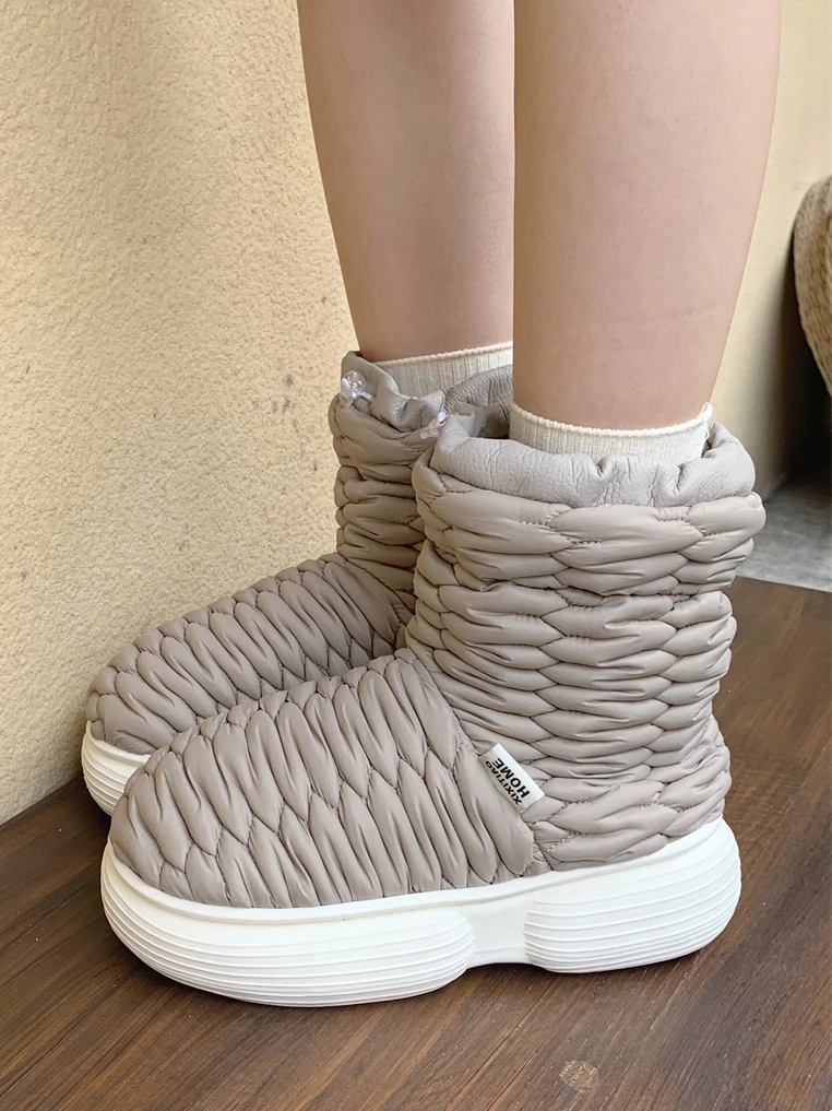 Parent-child Snow Boots For Winter Wear Man Women Warm Non Slip Waterproof Anti Slip Cotton Shoes Children Household Boots