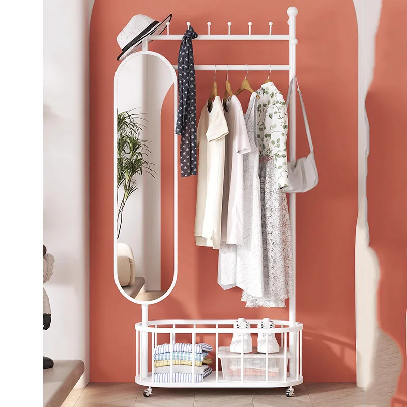 Garmentg Coat Rack Clothes Rack Shelfs Wheels Entrance Saving Clothes Rack Balcony Drying Perchero Pared Modern Furniture image 3
