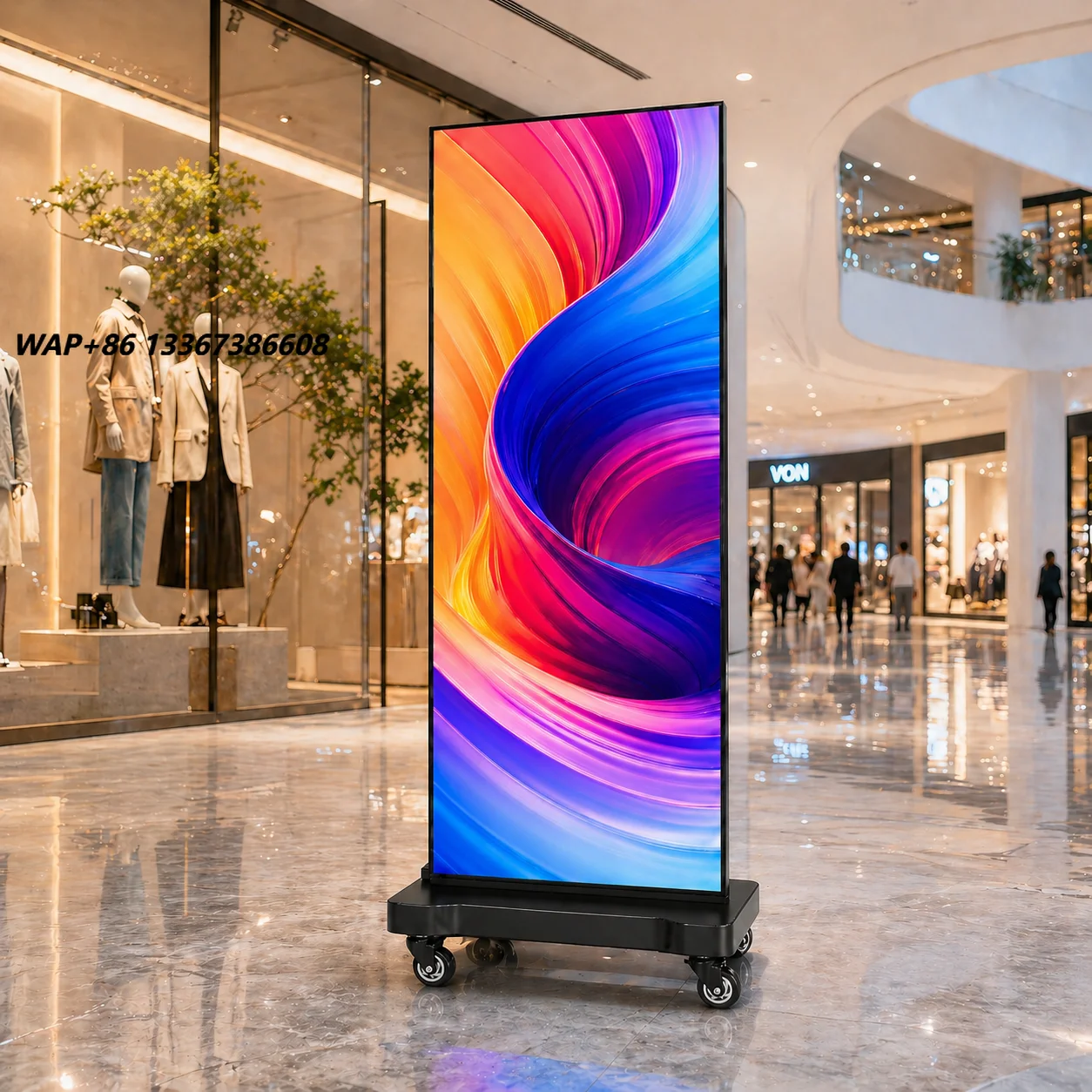 Indoor LED Poster Screen Digital Signage Display Stand HD Advertising Screen  800cd Brightness Suitable for Retail Store Window