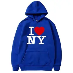 I Love New York Pritned Hoodies Men's and Women's Fashion Casual Hooded Pullover Street Hip Hop Clothing