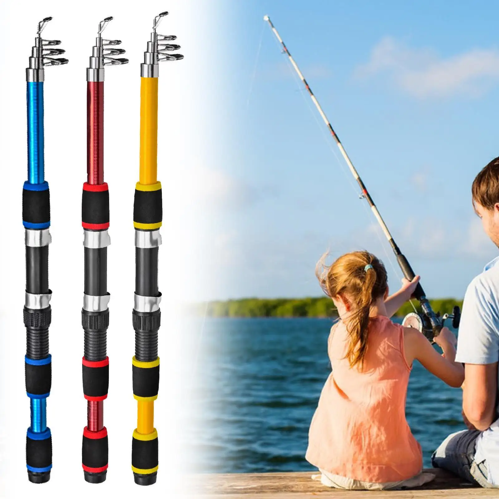 

Kids Fishing Rod Easy to Operate Kids Fishing Pole for Outdoor Lake Pond