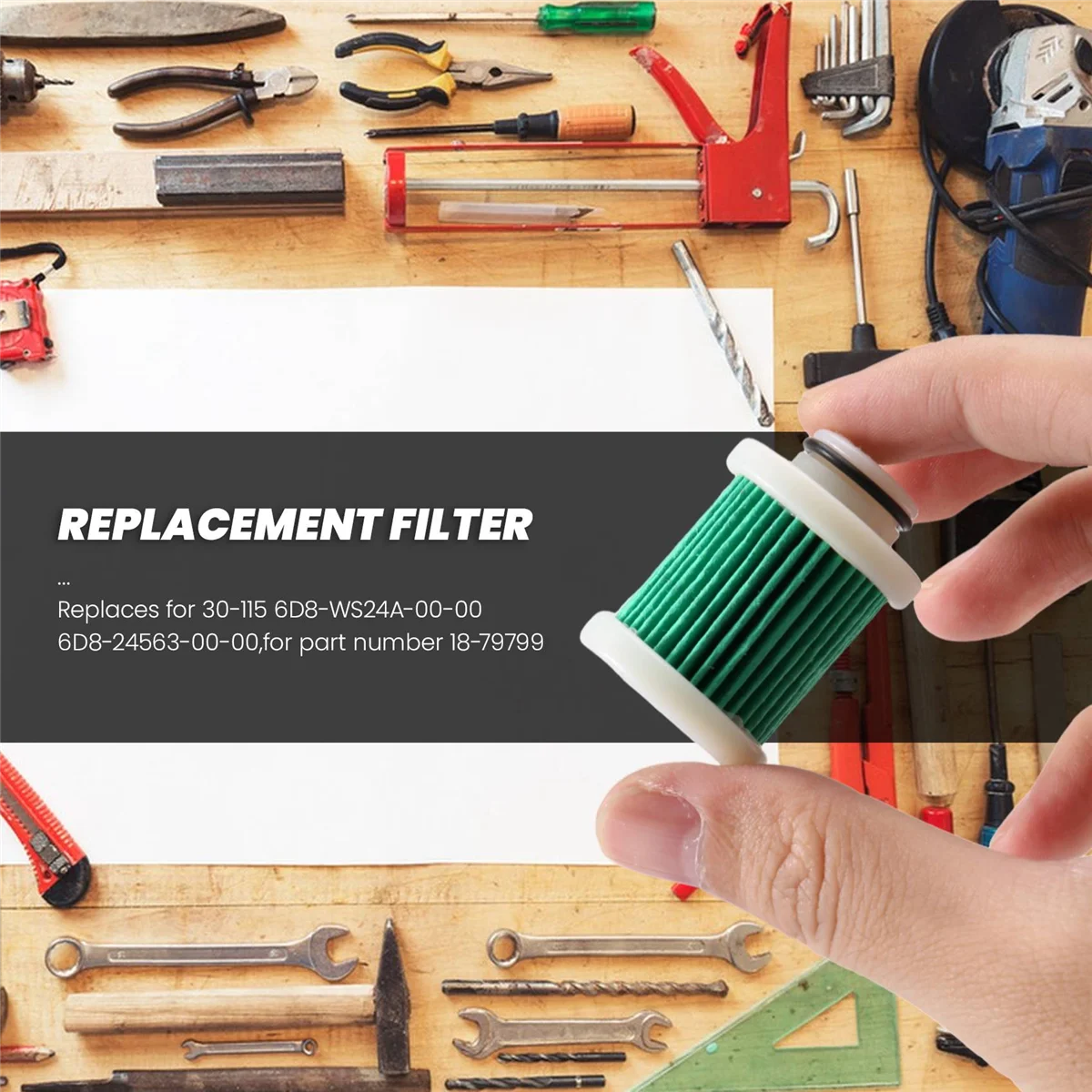 야마하 시에라 18-79799 F50-F115 1 차 연료 필터, 6D8-WS24A-00-00, 3 개