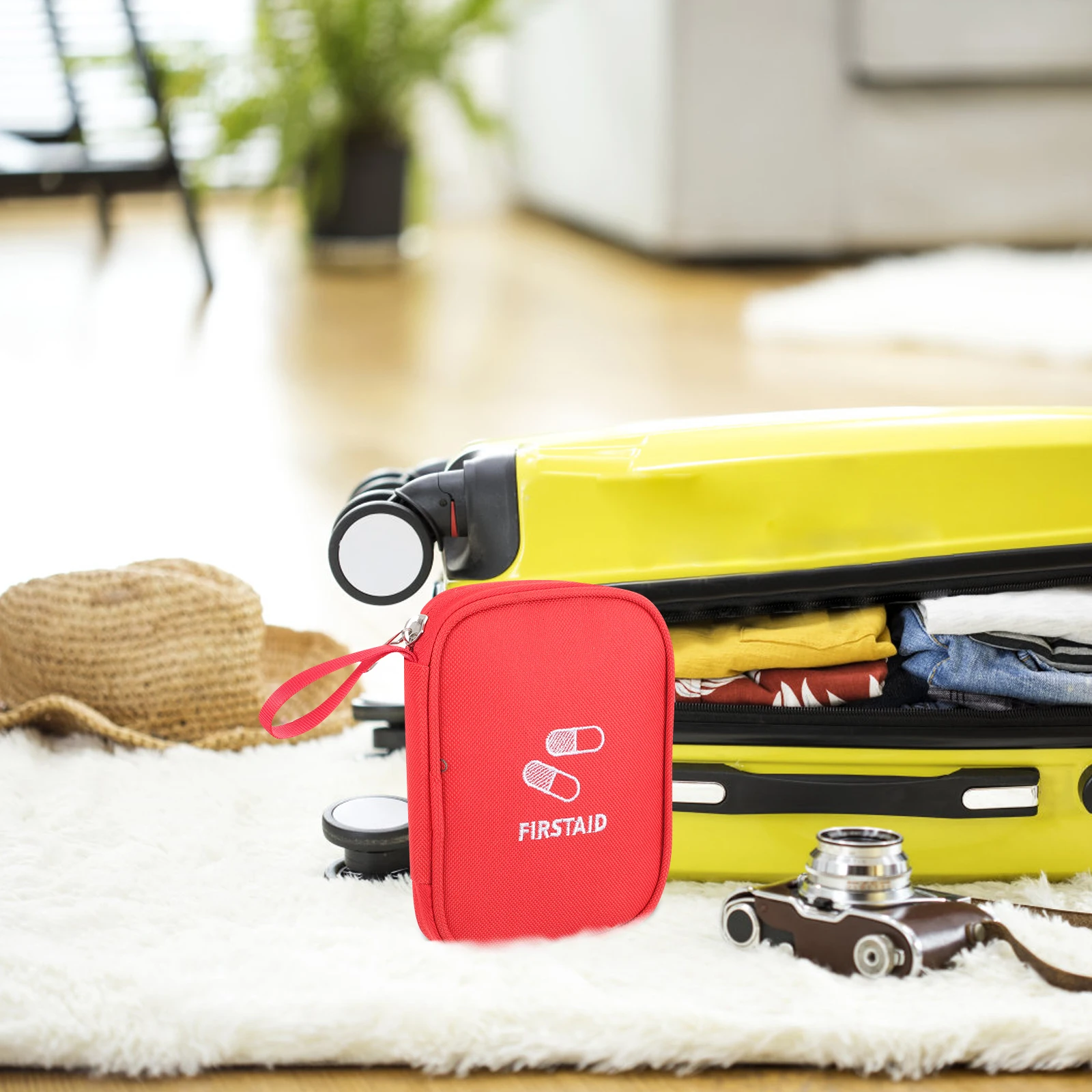 

Portable First Aid Kit Travel Emergency Medicine Bag Small Pill Storage Hiking Nursing Household Supplies Backpacking